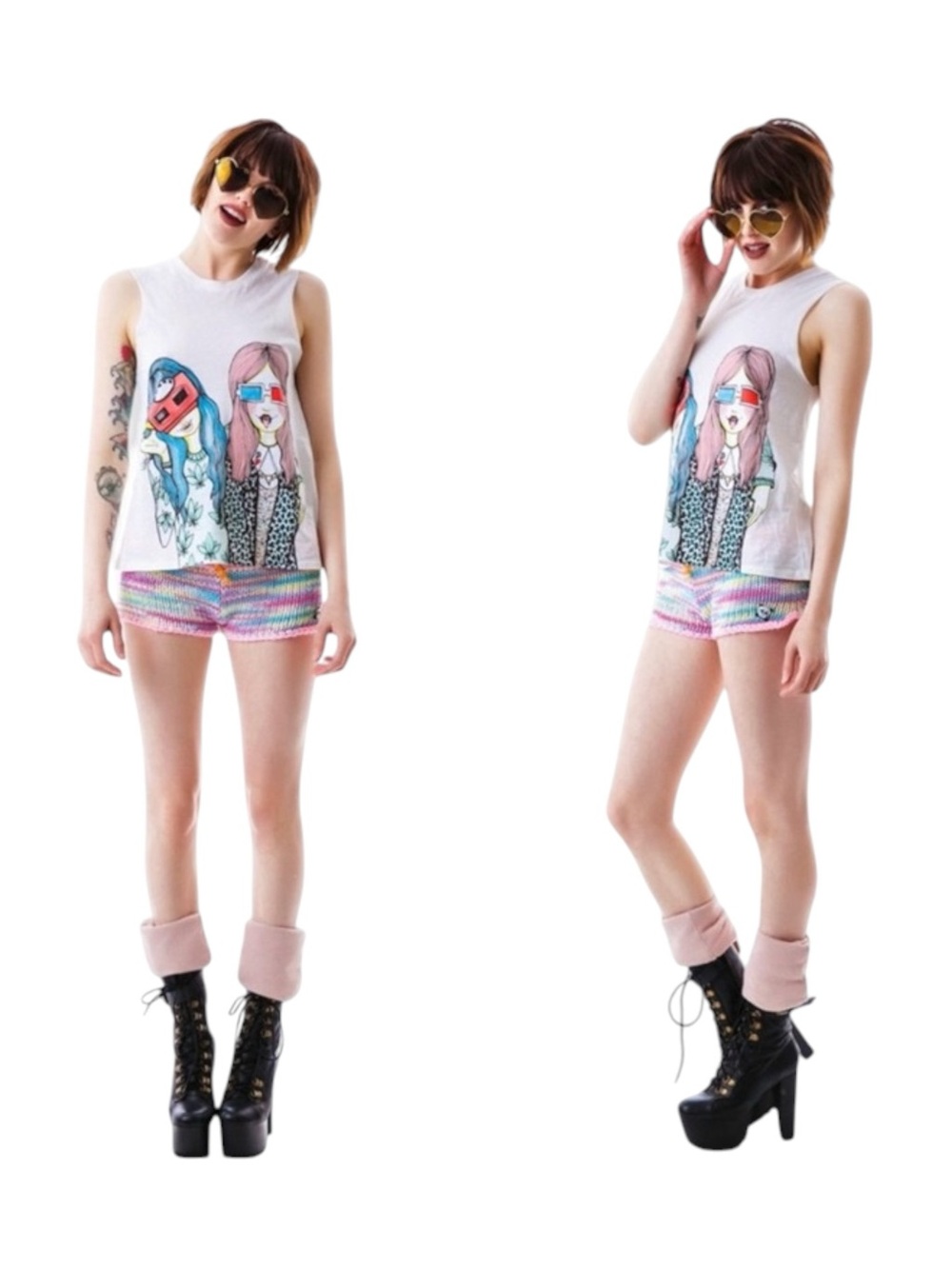 VHTF: Valfre ☻ Vision Girls Weed 3D Muscle Tee ☻ Hand Drawn Graphics ☻︎ Small - Picture 5 of 16